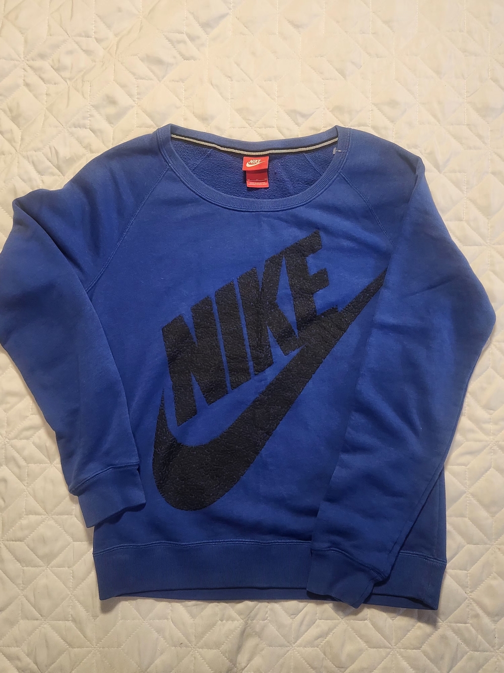 Nike Kids Blue Crewneck Sweatshirt with Black Logo